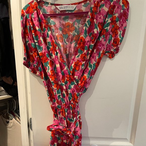 SIZE S ZARA MINI WRAP DRESS - Picture 1 of 2